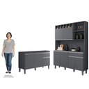 Ver imagem 6 de Cozinha Compacta Alice e Balcão Gabinete com Tampo Tatiane 120cm Cinza - Ajl Móveis