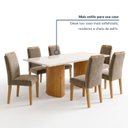 Ver mais imagens de Conjunto Sala de Jantar 6 Lugares com Vidro 160x80cm Isla Lyra Cinamomo e Marrom