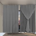 Ver imagem 1 de cortina para apartamento Veneza corta luz 6,00 x 2,30 cinza