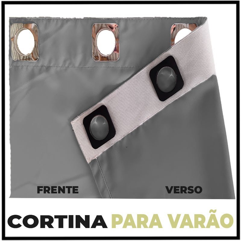 cortina para apartamento Veneza corta luz 6,00 x 2,30 cinza - 6