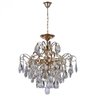 Lustre Pendente Cristal Bivolt Ø50x50cm Metal Dourado 5xe14 - Sindora Iluminação Dcd00474 - 1