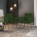 Ver imagem 2 de Kit 04 Poltronas Decorativa Recepção Cor Verde