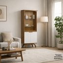 Ver imagem 5 de Cristaleira 4 Portas Nicho Adega 100% MDF Vidro e LED Vicenza Cinamomo Off
