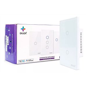 Interruptor Inteligente Wifi 2 Botões Touch Smart Ekaza Alexa e Google