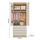 Ver imagem 4 de Guarda-Roupa Solteiro 2 Portas 4 Gavetas Itália Made Marcs