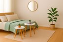 Ver imagem 3 de Kit 2 Mesas Cora de Canto Redondas Pé Palito Mdf Branca Mesa Lateral para Sala Quarto Escritório
