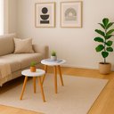 Ver imagem 2 de Kit 2 Mesas Cora de Canto Redondas Pé Palito Mdf Branca Mesa Lateral para Sala Quarto Escritório