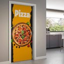 Ver imagem 1 de Adesivo Para Porta Pizza Fundo Laranja E Preto- 73X210Cm
