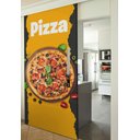 Ver imagem 2 de Adesivo Para Porta Pizza Fundo Laranja E Preto- 73X210Cm