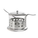 Ver imagem 6 de ACUCAREIRO INOX VIDRO PRATA KIT COMPLETO LUXO COLHER TAMPA REMOVIVEL PORTA ACUCAR SAL POTE ALCA CHA 