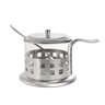 ACUCAREIRO INOX VIDRO PRATA KIT COMPLETO LUXO COLHER TAMPA REMOVIVEL PORTA ACUCAR SAL POTE ALCA CHA  - 6