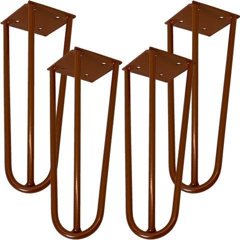 Kit 04 Pés de Ferro Aço Hairpin Legs 25 Cm Bronze A01 Sofá Móveis Mesa - Inoviza