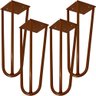 Kit 04 Pés de Ferro Aço Hairpin Legs 25 Cm Bronze A01 Sofá Móveis Mesa - Inoviza - 1