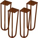 Ver imagem 1 de Kit 04 Pés de Ferro Aço Hairpin Legs 25 Cm Bronze A01 Sofá Móveis Mesa - Inoviza