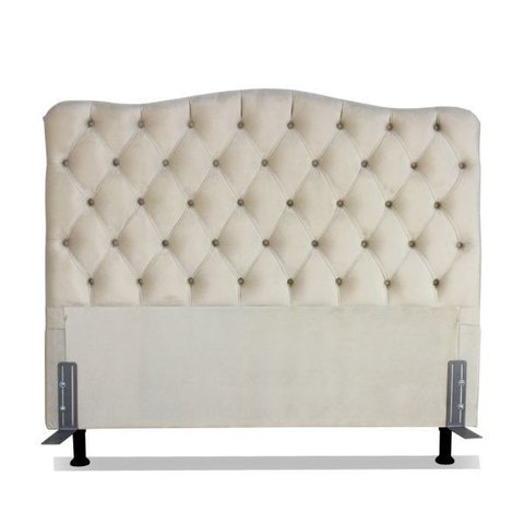 Cabeceira de Cama Box Queen 158 Cm Dunas Casavezi Suede Veludo Bege
