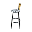 Ver imagem 4 de Banqueta Alta Para Cozinha Ratan Palha Preta Estofado Floral Floral