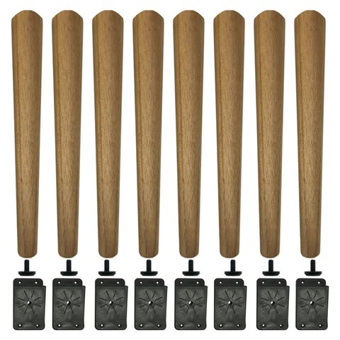 Kit 8 Pés De 45 Cm Cônico Retrô Para Móveis Pé Palito