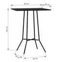 Ver imagem 2 de Conjunto Mesa Bistrô Gabi Metal + 4 Banquetas Gabi Metal - Preto - Assento Estofado Corano Preto