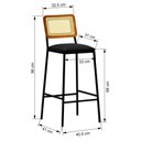 Ver imagem 6 de Conjunto Mesa Bistrô Gabi Metal + 4 Banquetas Gabi Metal - Preto - Assento Estofado Corano Preto