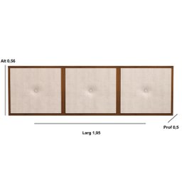 Painel Cabeceira Box King 1,95 Detalhe Madeira Suede Bege - Comprar Moveis em Casa - 2