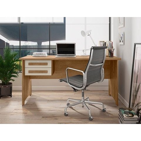 Mesa para Computador Cannes 1.6 Cinamomo/off White - Rv Móveis