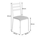 Ver imagem 3 de Kit Mesa Diamante 541 Sala de Jantar 4 Cadeiras Pés Tubular Cinza/branco