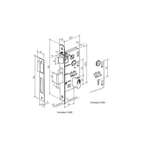 Fechadura Odin Imab Interna Cromo Acetinada Escovada Quarto Chave Grande 40mm - 4