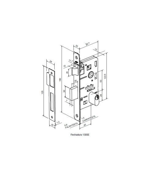 Fechadura Odin Imab Externa com Cilindro Chave Pequena Cromada 40mm - 5