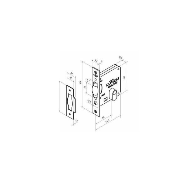 Fechadura Rolete Pivotante Externa Imab 2791 Quadrada Escovada Acetinada com Cilindro - 2