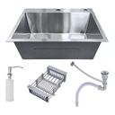 Ver imagem 2 de Cuba Pia Inox Quadrada Cozinha Gourmet 60cm com Acessórios