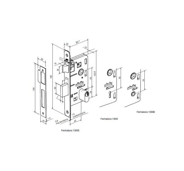 FECHADURA TESS IMAB INTERNA QUARTO CHAVE GRANDE CROMADA CR 40MM - 6