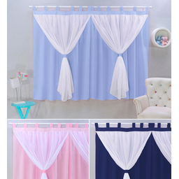 cortinas quarto infantil bebê persiana menina (o) criança + voil delicada luxo - 6