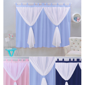 cortinas quarto infantil bebê persiana menina (o) criança + voil delicada luxo