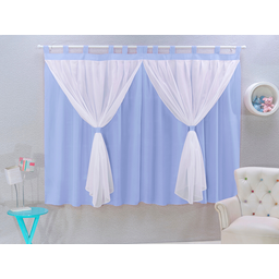 cortinas quarto infantil bebê persiana menina (o) criança + voil delicada luxo - 5