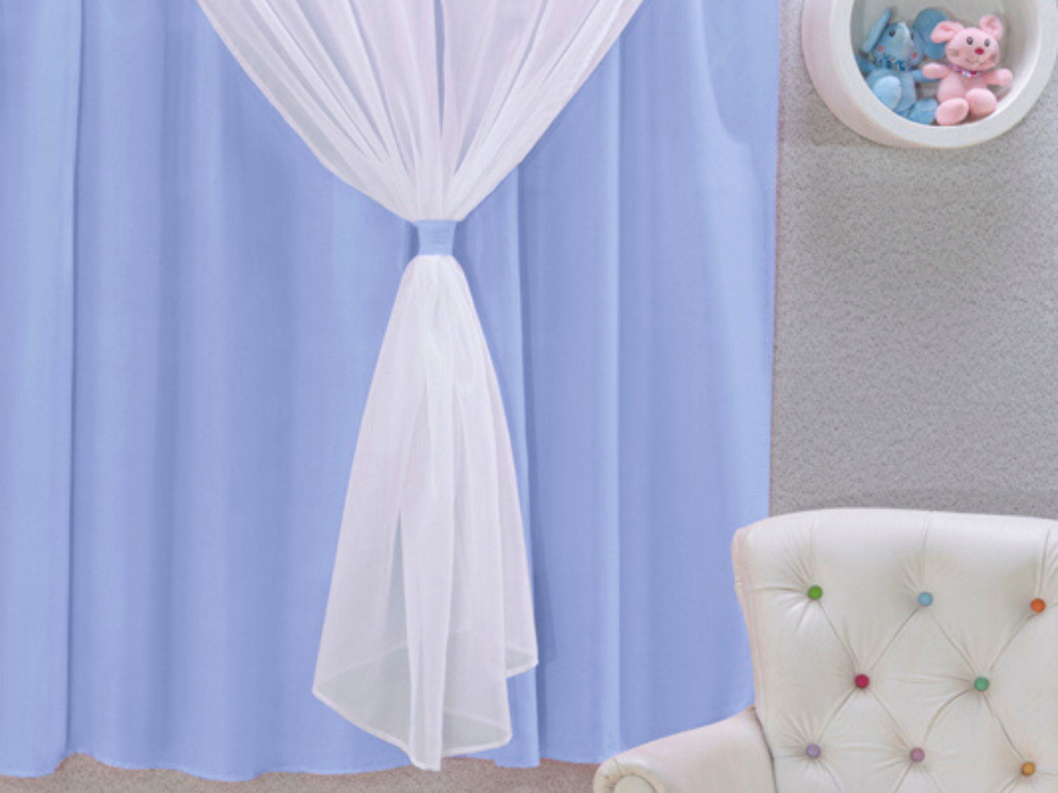 cortinas quarto infantil bebê persiana menina (o) criança + voil delicada luxo - 3