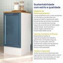 Ver mais imagens de Balcão Planejado 1 Porta 41cm com Tampo Soho CabeCasa MadeiraOriginals Branco/Azul