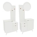 Ver imagem 3 de Gabinete de Banheiro com Espelho 80cm 2 Portas e 1 Gaveta Flex Retrô Multimóveis Cr10154 Branco