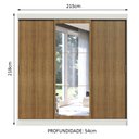 Ver imagem 3 de Guarda-Roupa Casal Madesa Istambul 3 Portas de Correr com Espelho 3 Gavetas Branco/Rustic Cor:Branco