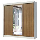 Ver imagem 2 de Guarda-Roupa Casal Madesa Istambul 3 Portas de Correr com Espelho 3 Gavetas Branco/Rustic Cor:Branco
