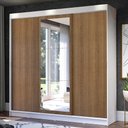 Ver imagem 1 de Guarda-Roupa Casal Madesa Istambul 3 Portas de Correr com Espelho 3 Gavetas Branco/Rustic Cor:Branco