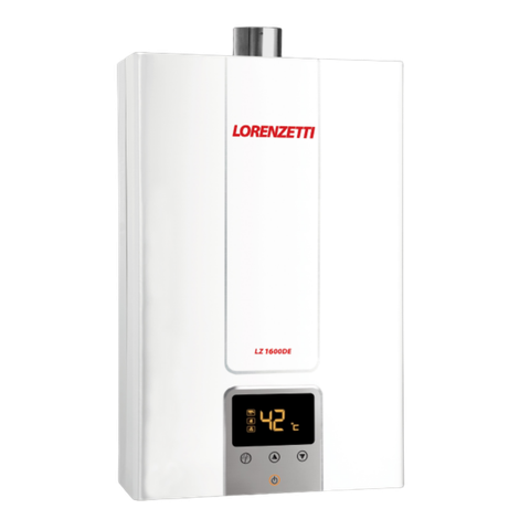 Aquecedor de Água a Gás Lorenzetti Lz 1600de-b Digital 15 Litros Branco Bivolt para Gn (gás Natural)
