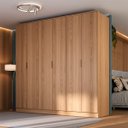 Ver imagem 1 de Guarda Roupa Ravi em Mdf 240x232,2cm 6 Portas 4 Gavetas Olmo 1109