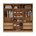 Ver imagem 3 de Guarda Roupa Ravi em Mdf 240x232,2cm 6 Portas 4 Gavetas Olmo 1109