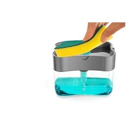 DISPENSER/PORTA DETERGENTE DE PLASTICO 350ML + ESPONJA - 2
