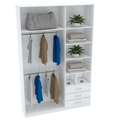 MÓDULO CLOSET CABIDEIRO, GAVETEIRO E PRATELEIRAS A 250 M476.B MUNDI MOVEIS