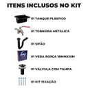 Ver imagem 2 de Tanque de Plástico 22l Preto + Torneira Duas Saídas + Sifão Sanfonado 61cm Preto + Veda Rosca