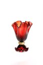 Ver imagem 1 de Vaso Em Cristal Murano Vermelho Com Ouro 24 K - São Marcos