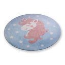 Ver imagem 3 de Tapete Quarto Infantil Unicórnio Redondo Antiderrapante e Antialérgico