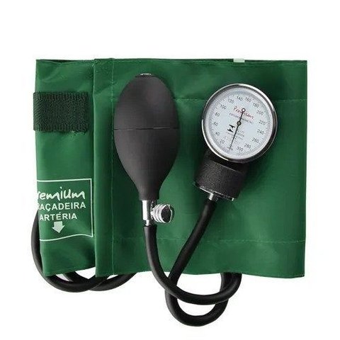 Aparelho Medidor de Pressão Aneroide Esfigmomanômetro Nylon G-tech Premium Verde