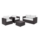 Ver imagem 1 de Conjunto de Sofás com 4 Lugares Alumínio Fibra Sintética Área Externa Jardim Piscina Varanda Largura